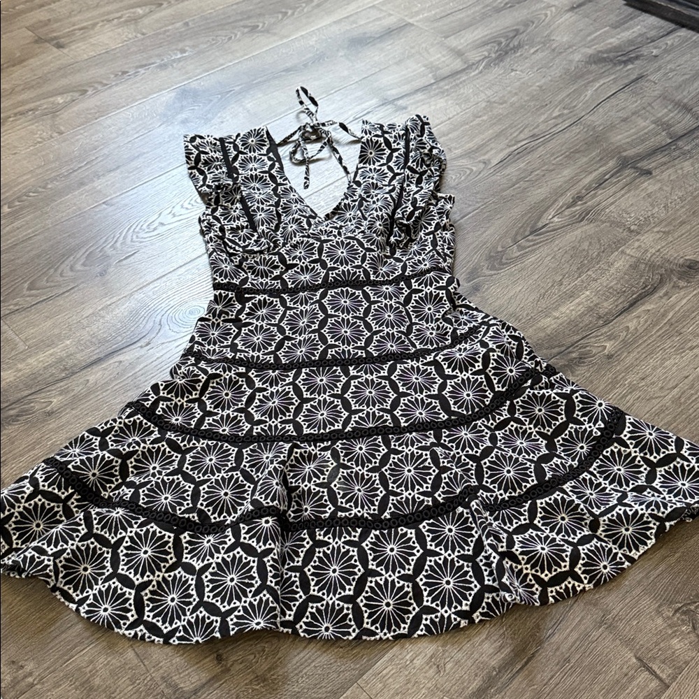 Bardot SIERRA frill dress Black and White Patterned Mini Dress ( worn once) - Picture 7 of 10